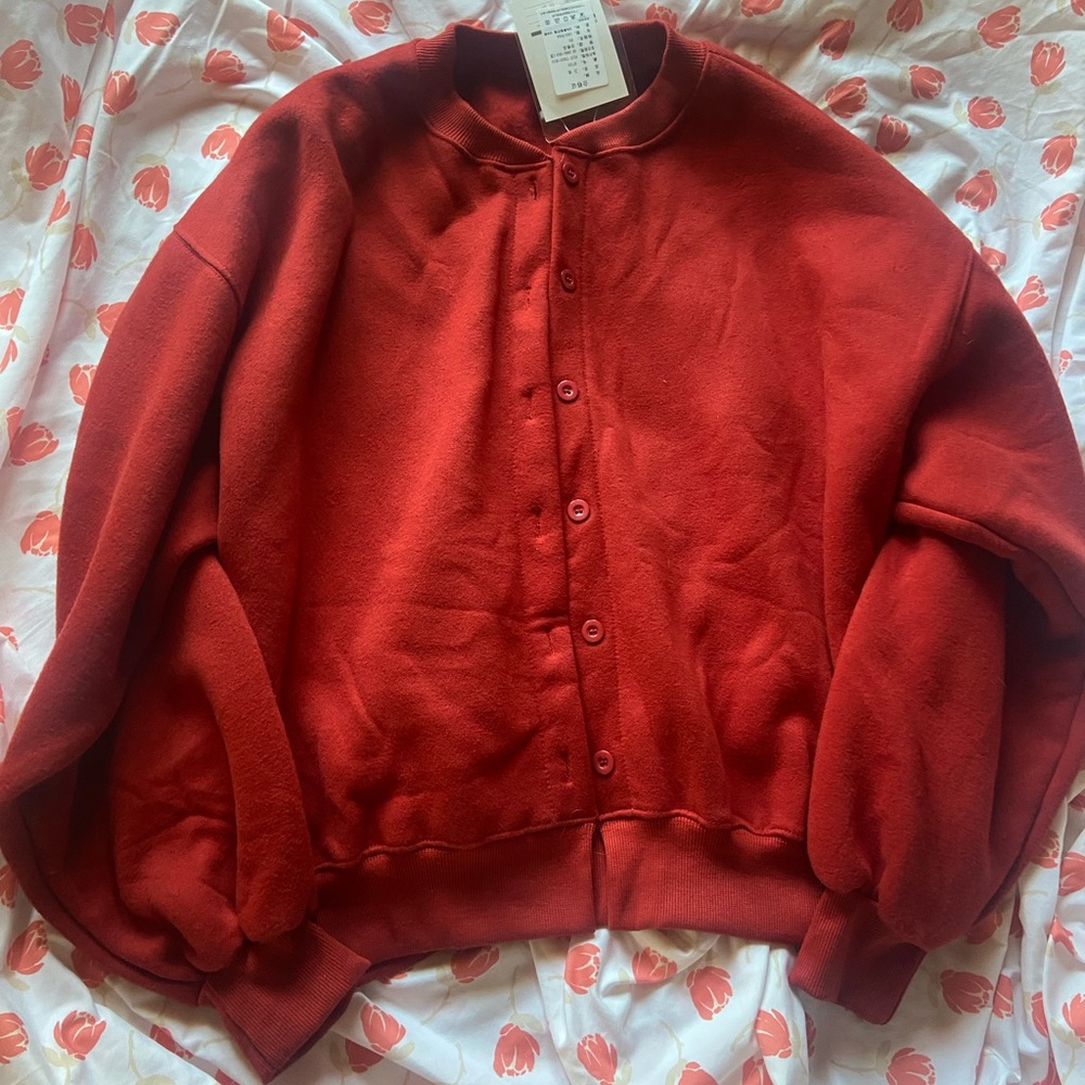 Red oversized jacket